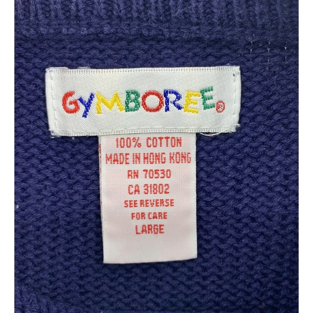 Vintage Girl's Gymboree Hearts Embroidered Sweater Size Large Cotton